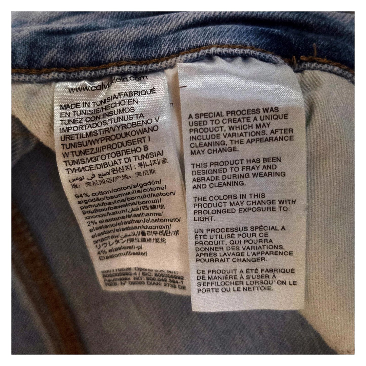 Calvin Klein Jeans Men's W38 L34 Light Blue Ripped Skinny Slim Stretch Denim by Calvin Klein – | RewearableUK