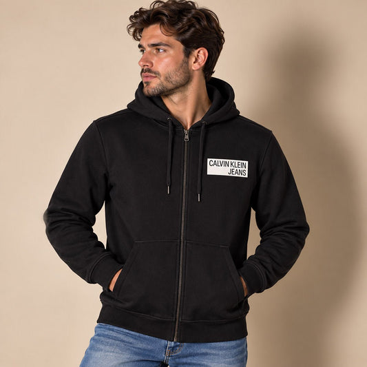 Calvin Klein Jeans Men's Zip Hoodie M Black – Hoodie product photo 1 | RewearableUK