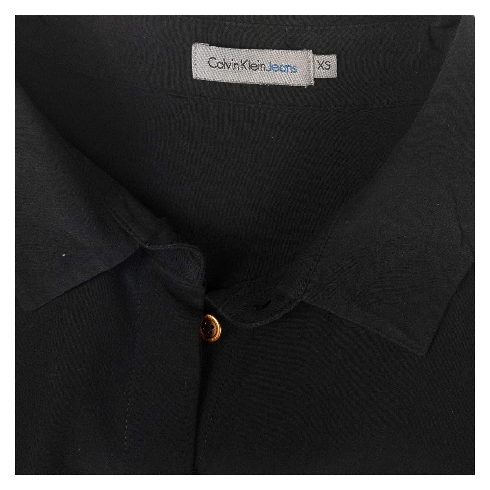 Calvin Klein Jeans Shirt Blouse Size XS Black Button Up Long Sleeve Pocket by Calvin Klein – | RewearableUK