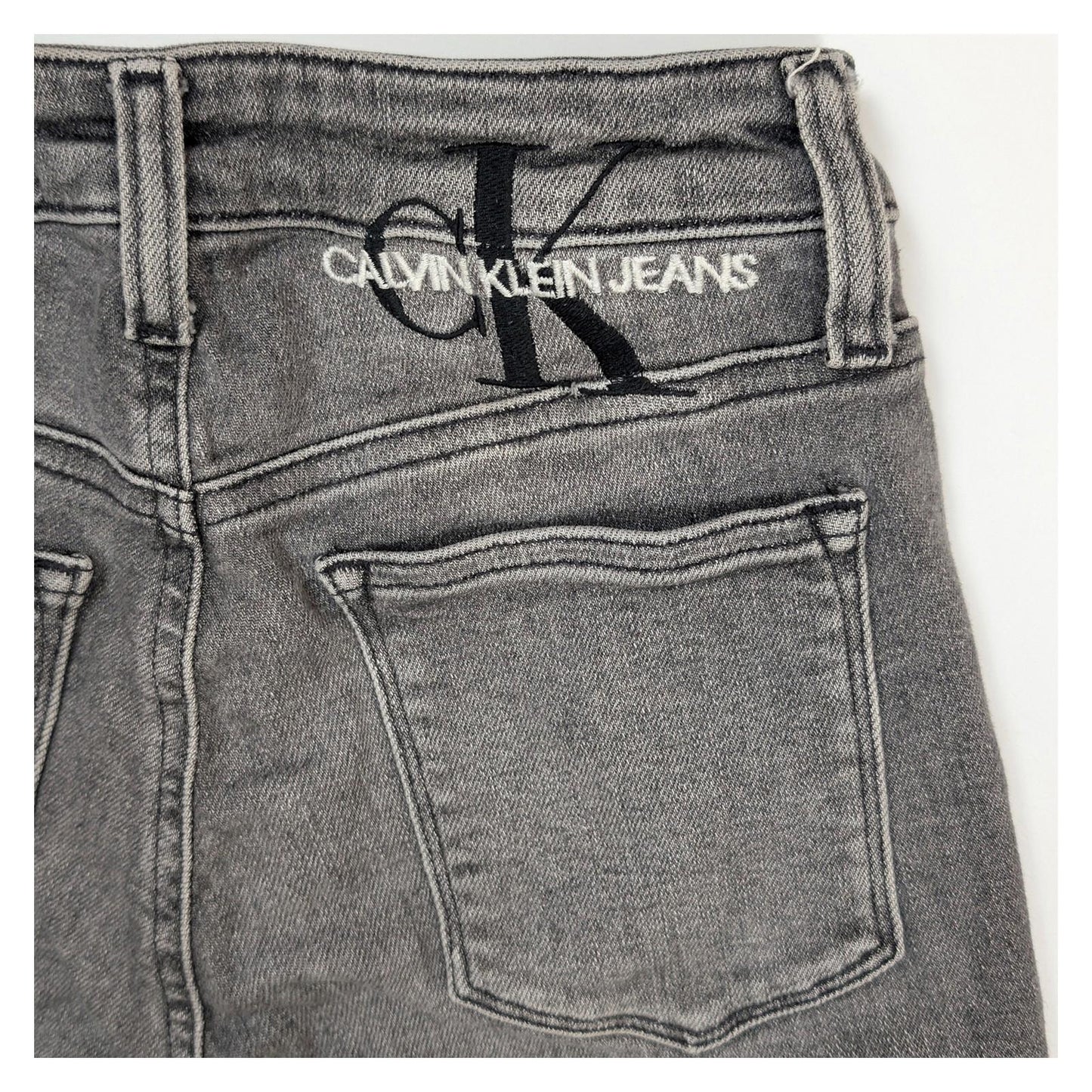 calvin klein jeans size w26 womens grey high rise skinny exposed button fly by Calvin Klein – | RewearableUK