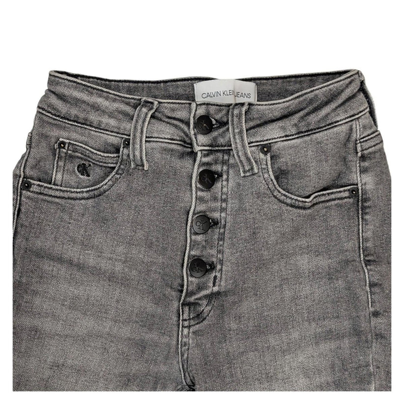 calvin klein jeans size w26 womens grey high rise skinny exposed button fly by Calvin Klein – | RewearableUK