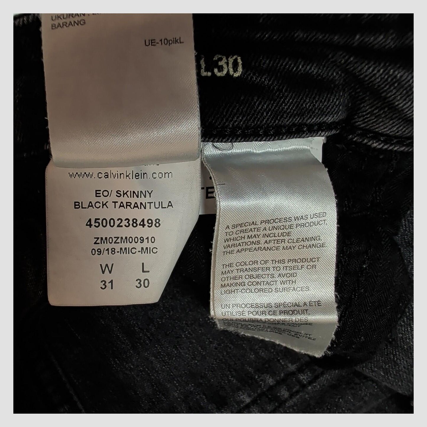 calvin klein jeans skinny black tarantula mens denim w31 l30 made in tunisia by Calvin Klein – JEANS | RewearableUK