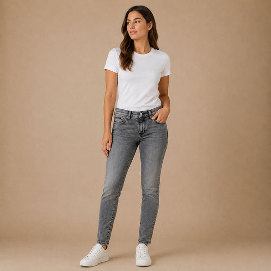 Calvin Klein Jeans Sugar Hill Grey Jeans W29 L32 Mid Rise Slim by Calvin Klein – | RewearableUK