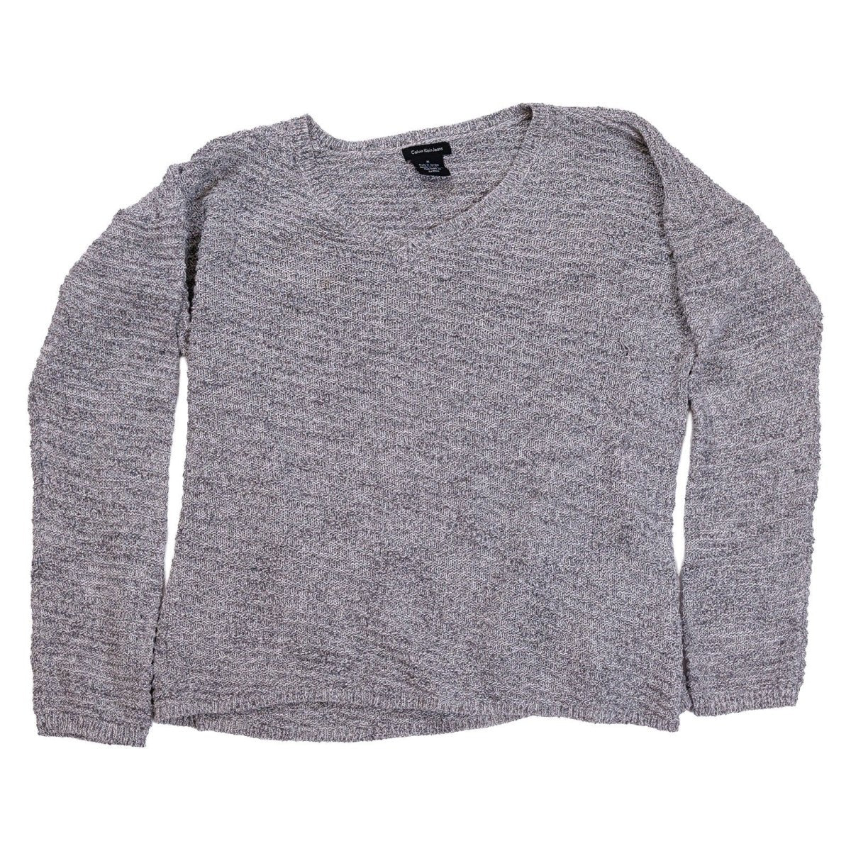 Calvin Klein Jeans Women Jumper Medium Grey Knit Cotton Viscose Polyester – product photo 2 | RewearableUK