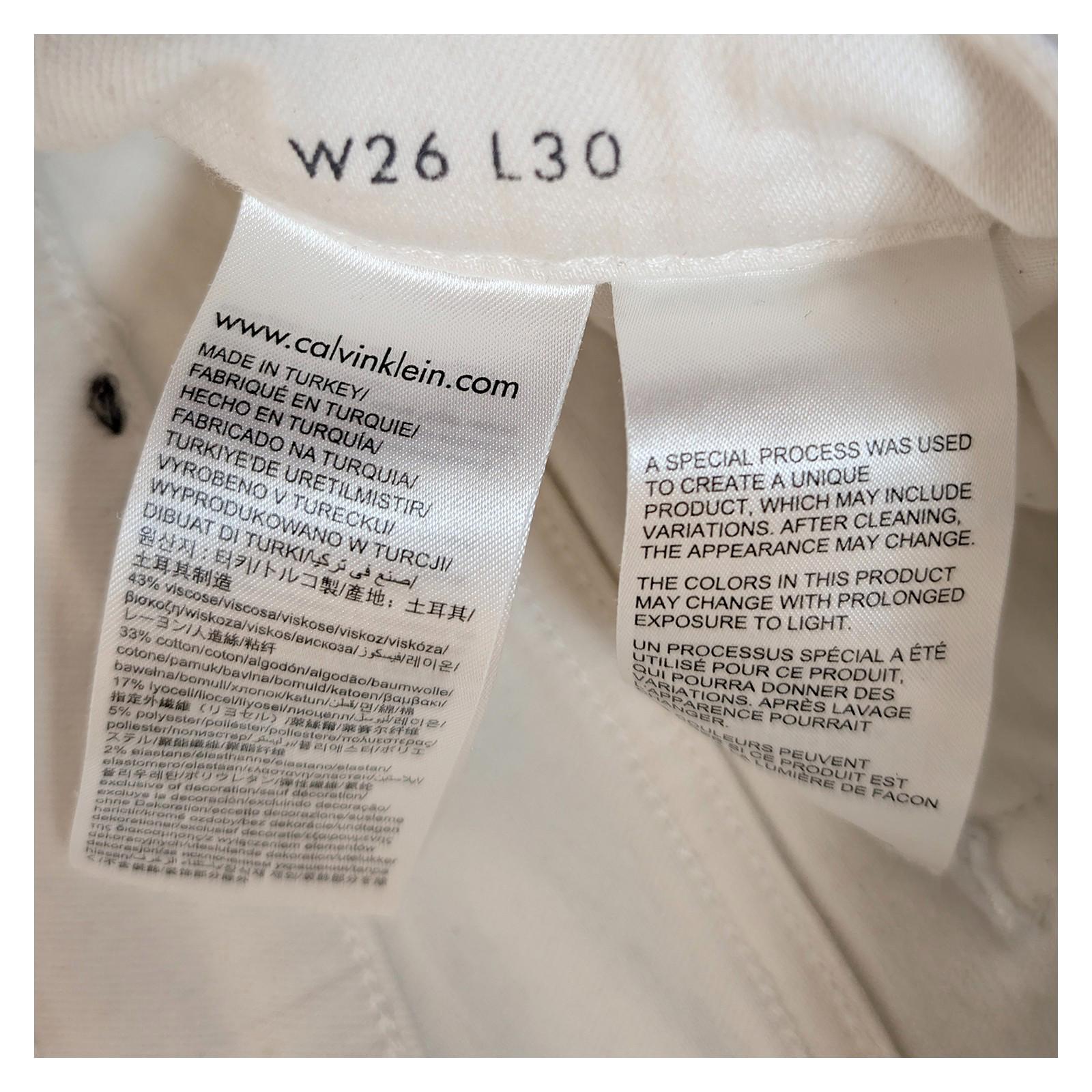 calvin klein jeans women size w26 l30 white skinny ankle mid rise trousers by Calvin Klein – | RewearableUK