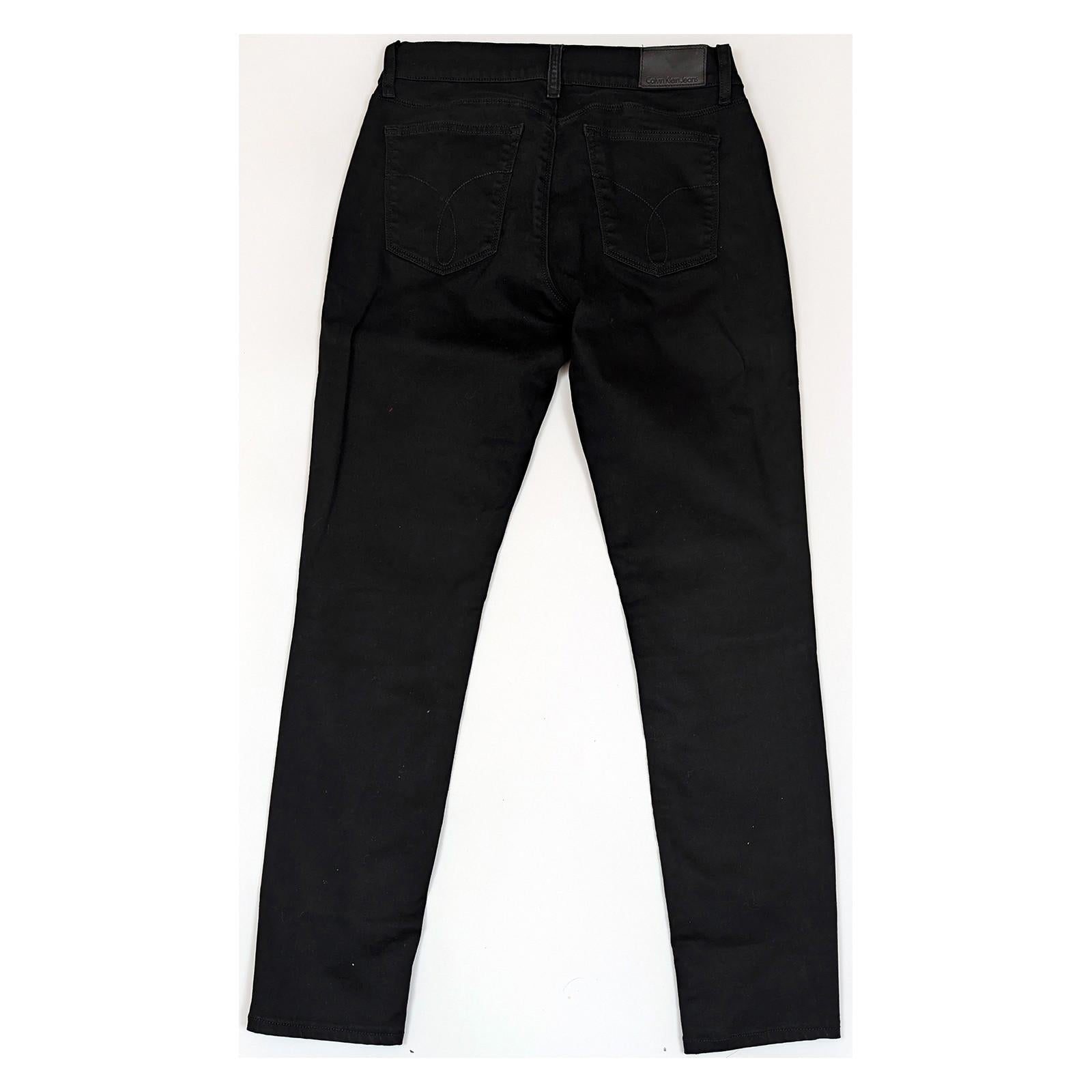 calvin klein jeans womens black stretch denim skinny mid rise w28 l30 by Calvin Klein – | RewearableUK