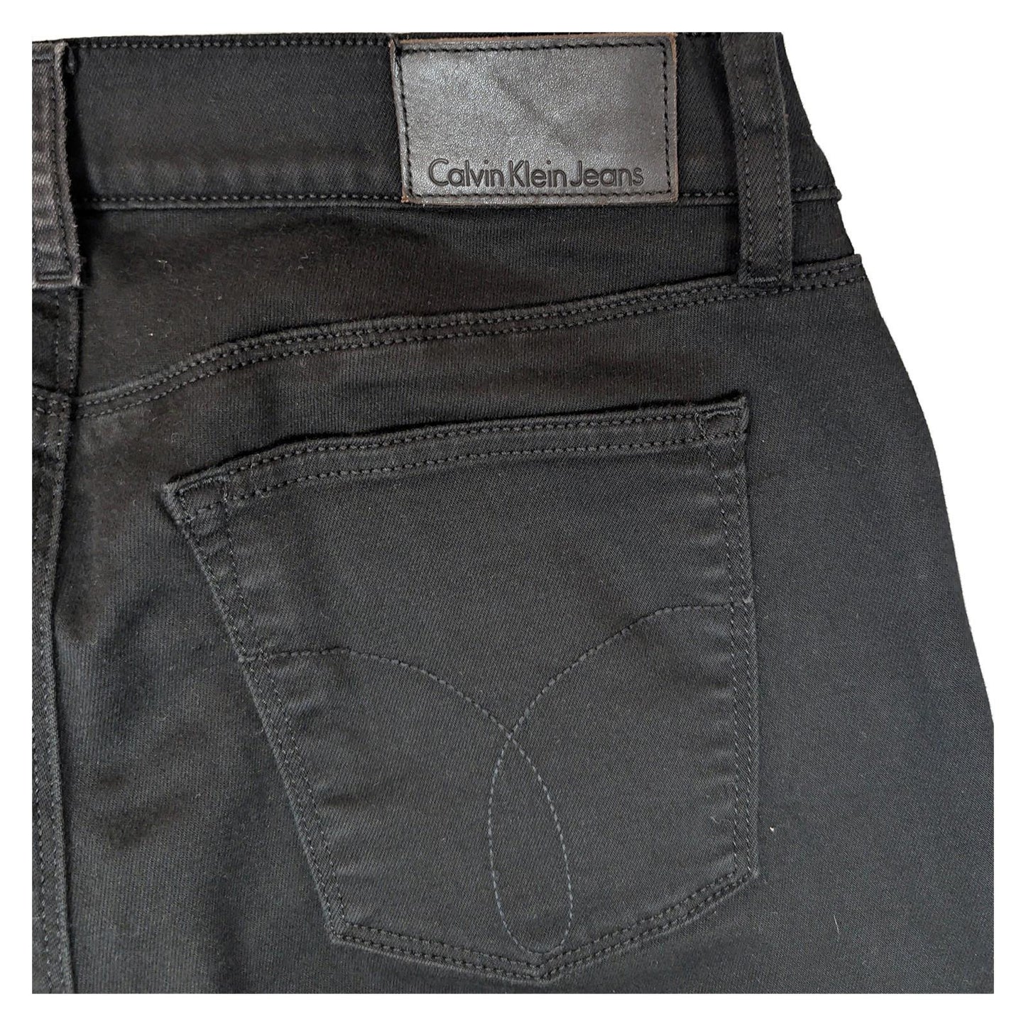 calvin klein jeans womens black stretch denim skinny mid rise w28 l30 by Calvin Klein – | RewearableUK
