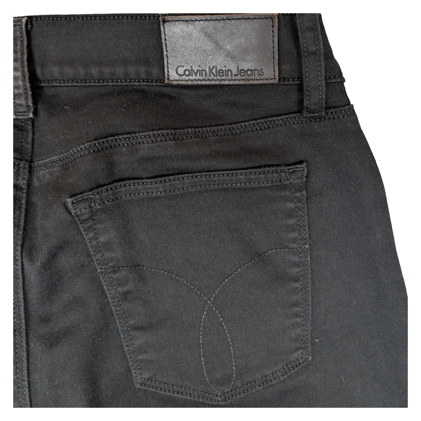 calvin klein jeans womens black stretch denim skinny mid rise w28 l30 by Calvin Klein – | RewearableUK