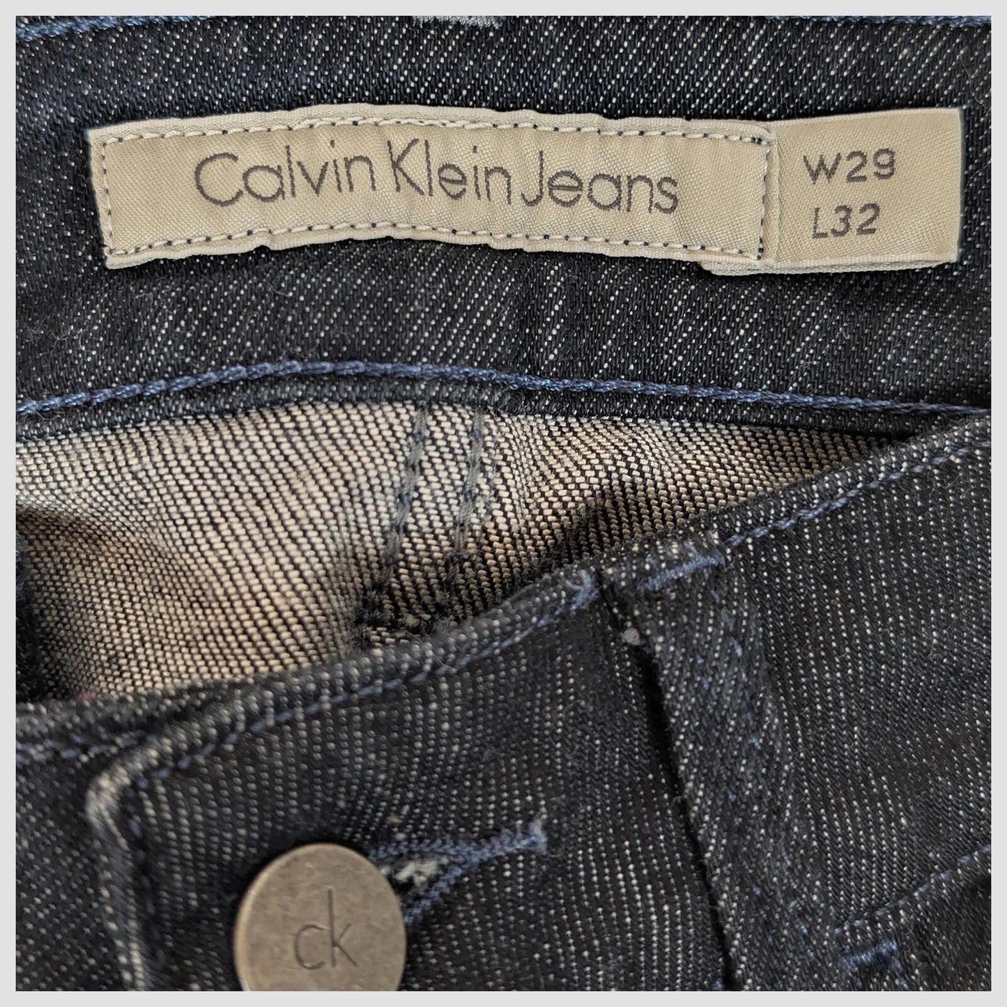 calvin klein jeans womens dark blue wash slim fit denim jeans size w29 l32 by Calvin Klein – | RewearableUK