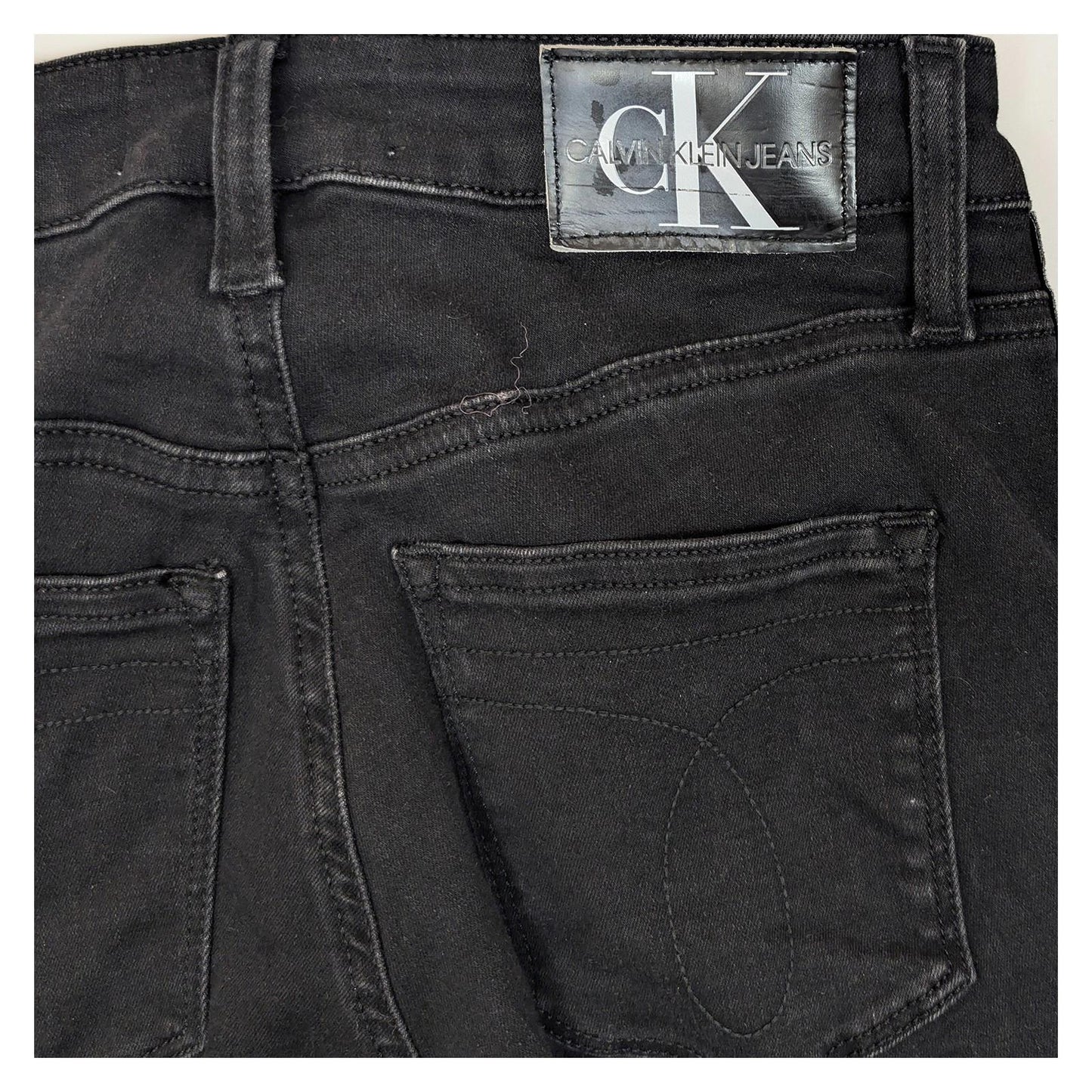 Calvin Klein Jeans Women's High Rise Skinny W25 L30 Black Side Logo Tape Stretch by Calvin Klein – | RewearableUK