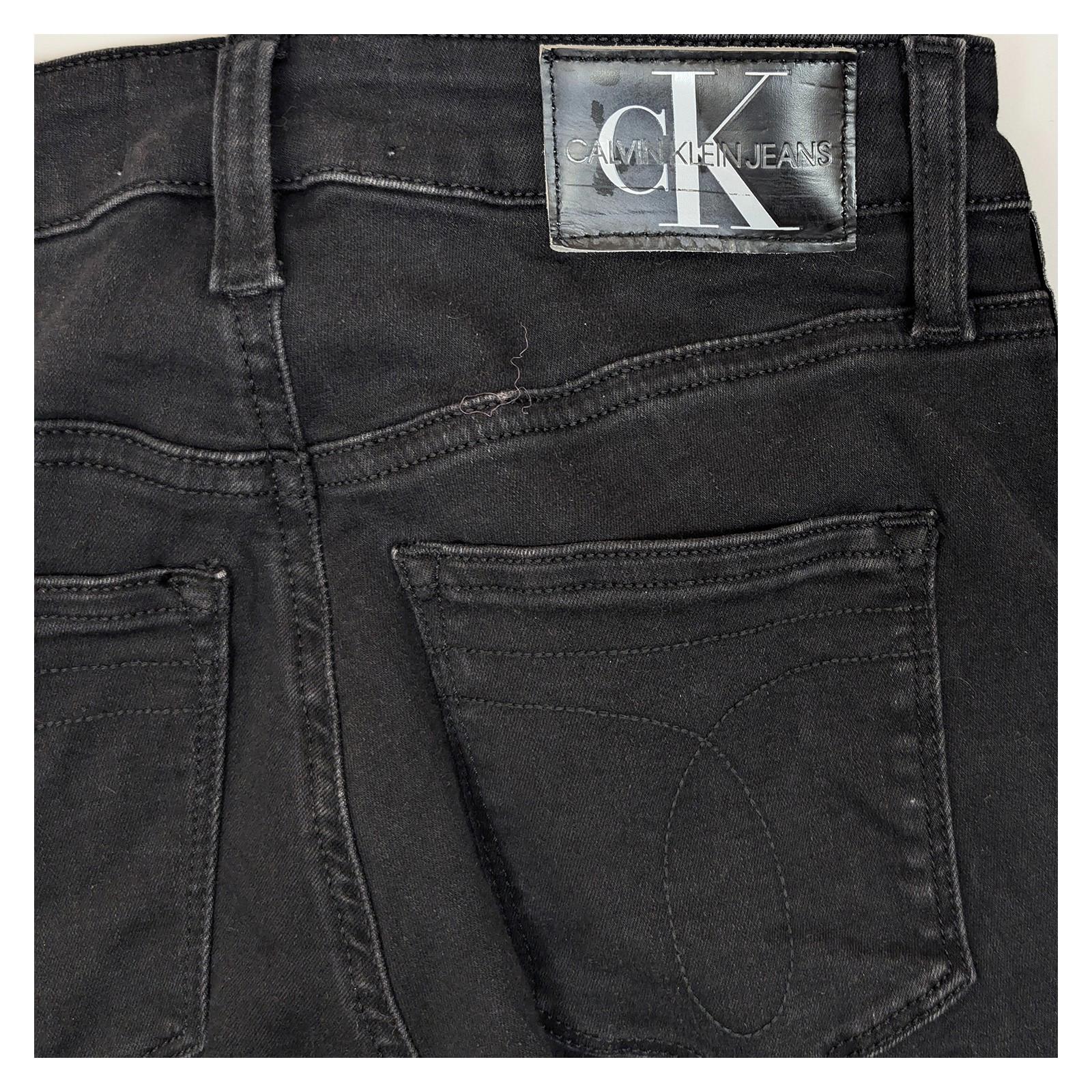 Calvin Klein Jeans Women's High Rise Skinny W25 L30 Black Side Logo Tape Stretch by Calvin Klein – | RewearableUK