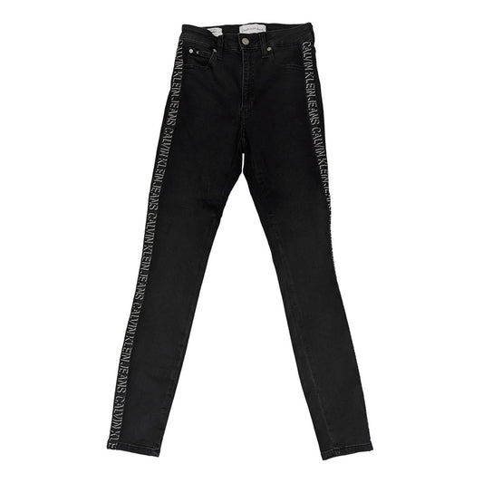 Calvin Klein Jeans Women's High Rise Skinny W25 L30 Black Side Logo Tape Stretch by Calvin Klein – | RewearableUK