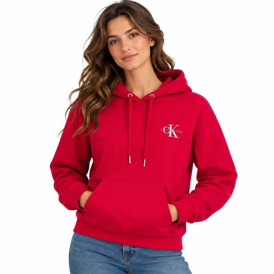 Calvin Klein Jeans Women's Hoodie M Red – Sweater & Hoodie product photo 1 | RewearableUK