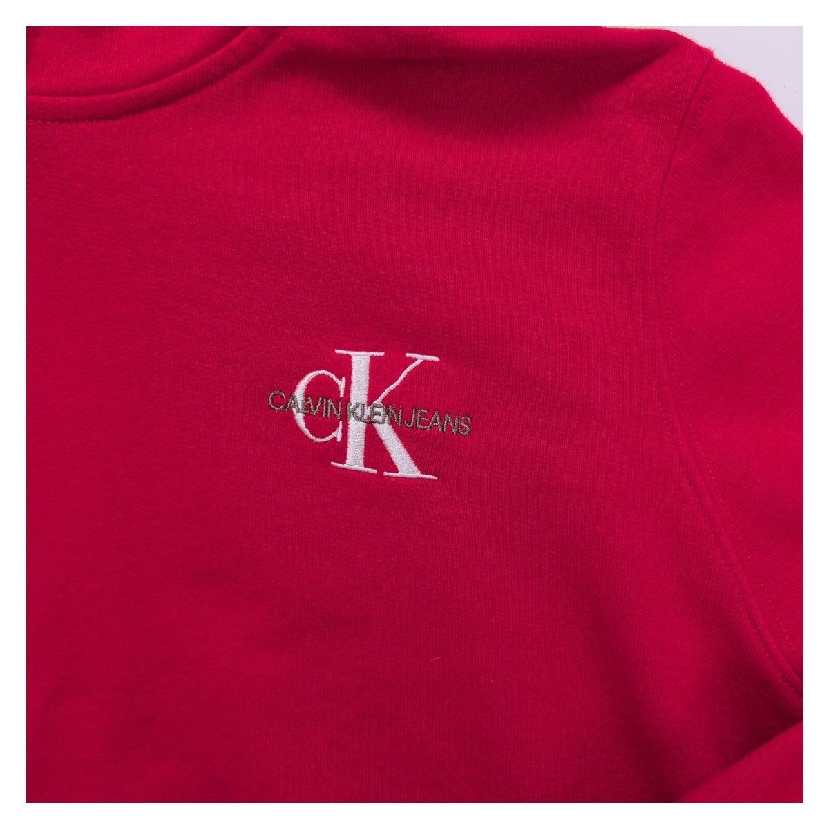 Calvin Klein Jeans Women's Hoodie Regular Size M Red Embroidered Logo 88% Cotton – product photo 4 | RewearableUK