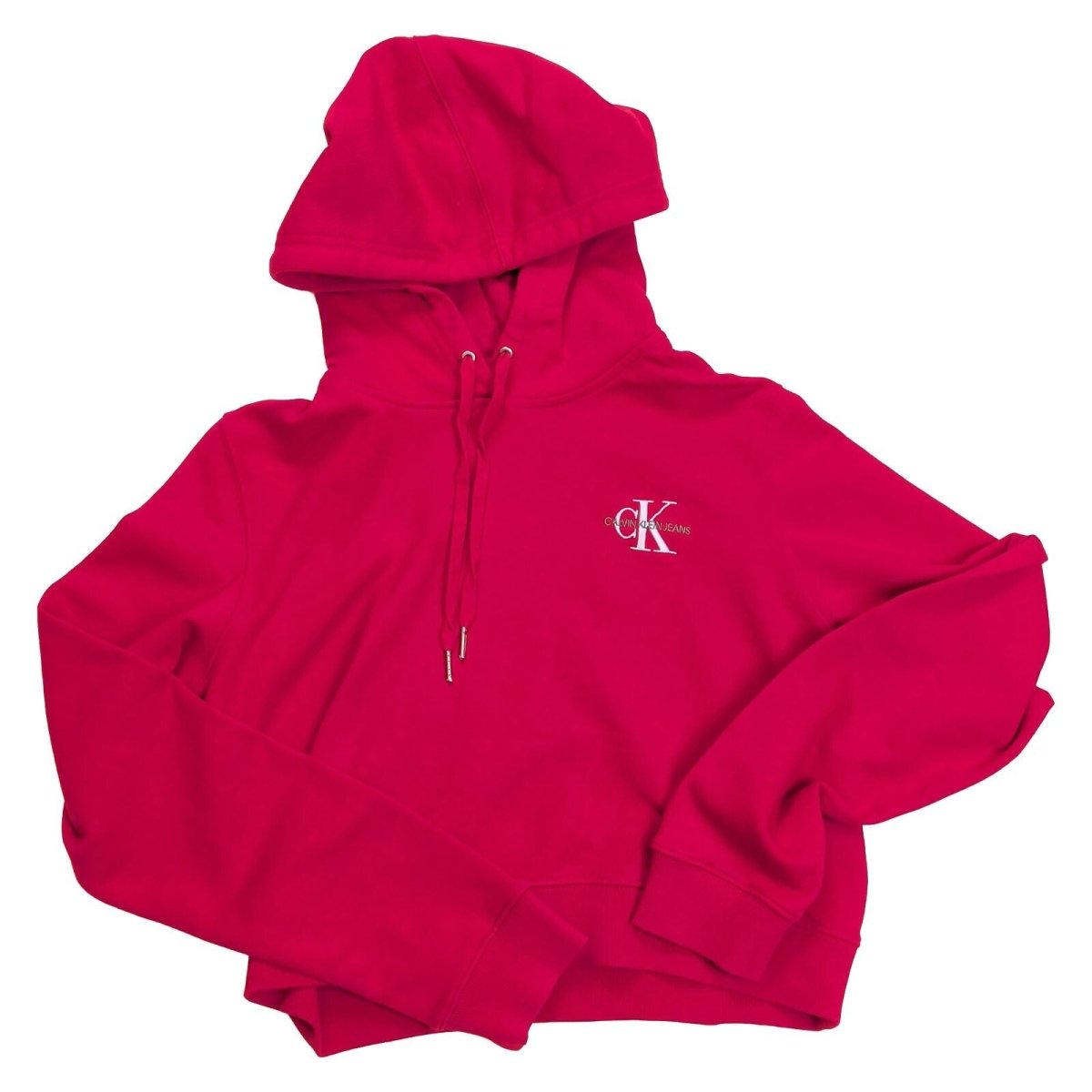 Calvin Klein Jeans Women's Hoodie Regular Size M Red Embroidered Logo 88% Cotton – product photo 2 | RewearableUK