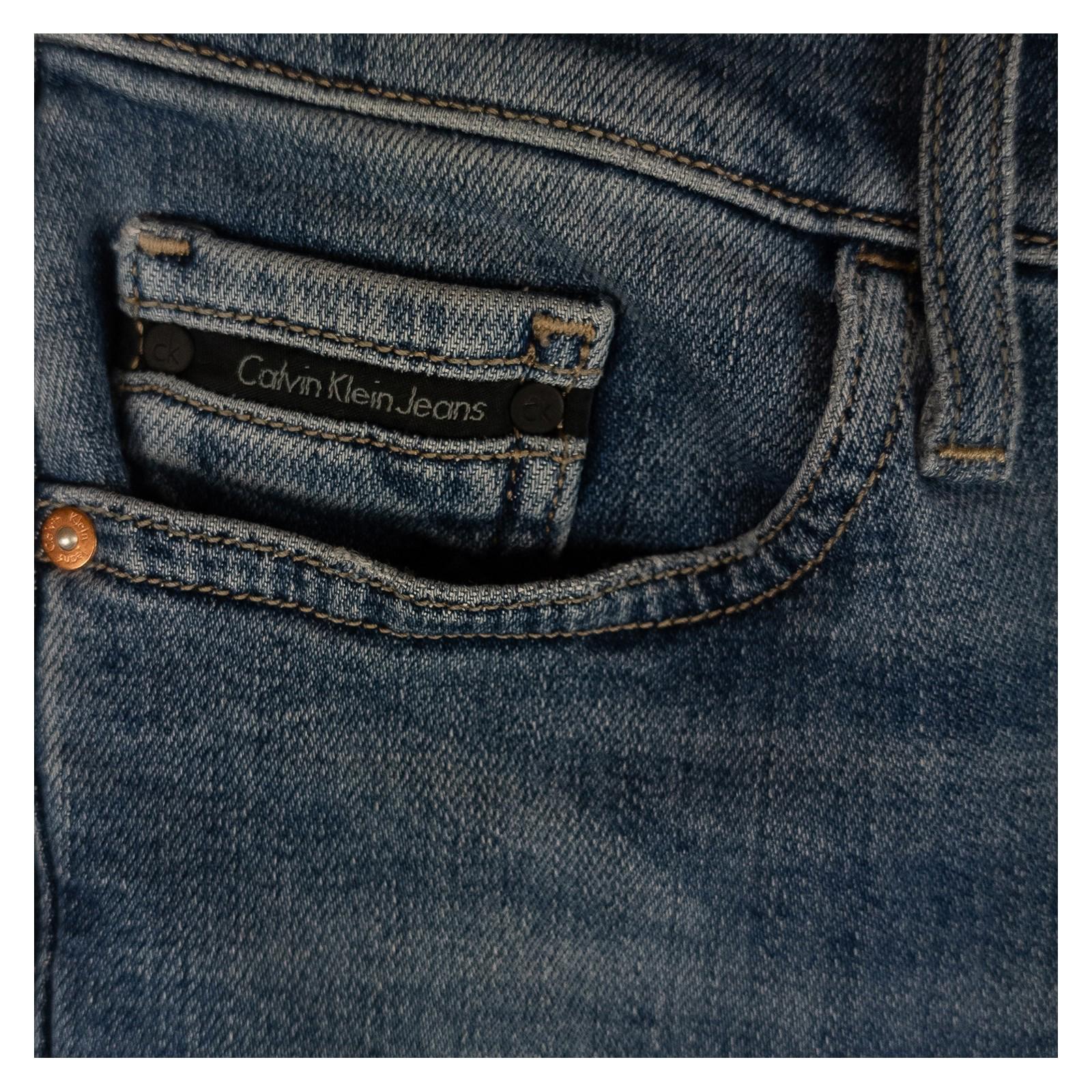Calvin Klein Jeans Women's Thermal Skinny Ankle W26 L30 Blue Ripped Distressed by Calvin Klein – | RewearableUK