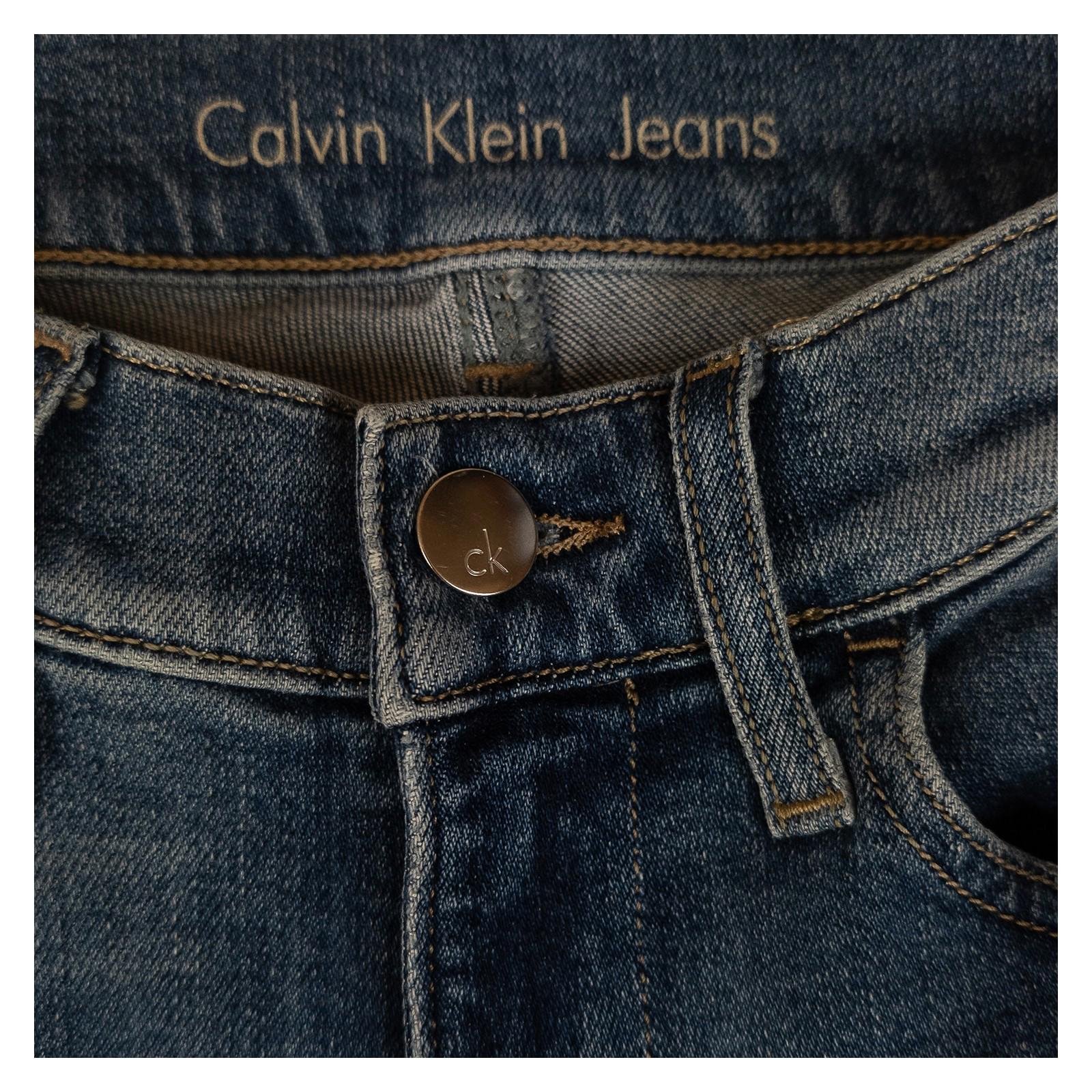 Calvin Klein Jeans Women's Thermal Skinny Ankle W26 L30 Blue Ripped Distressed by Calvin Klein – | RewearableUK