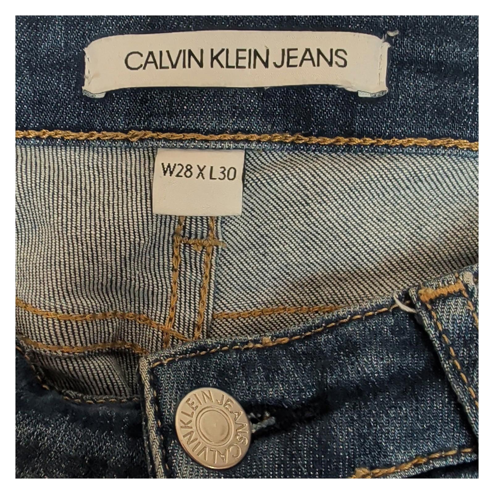 Calvin Klein Jeans Womens W28 L30 Mid Blue Distressed Skinny Denim Stretch by Calvin Klein – | RewearableUK