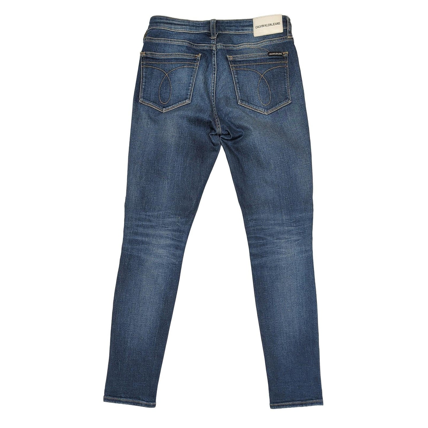 Calvin Klein Jeans Womens W28 L30 Mid Blue Distressed Skinny Denim Stretch by Calvin Klein – | RewearableUK