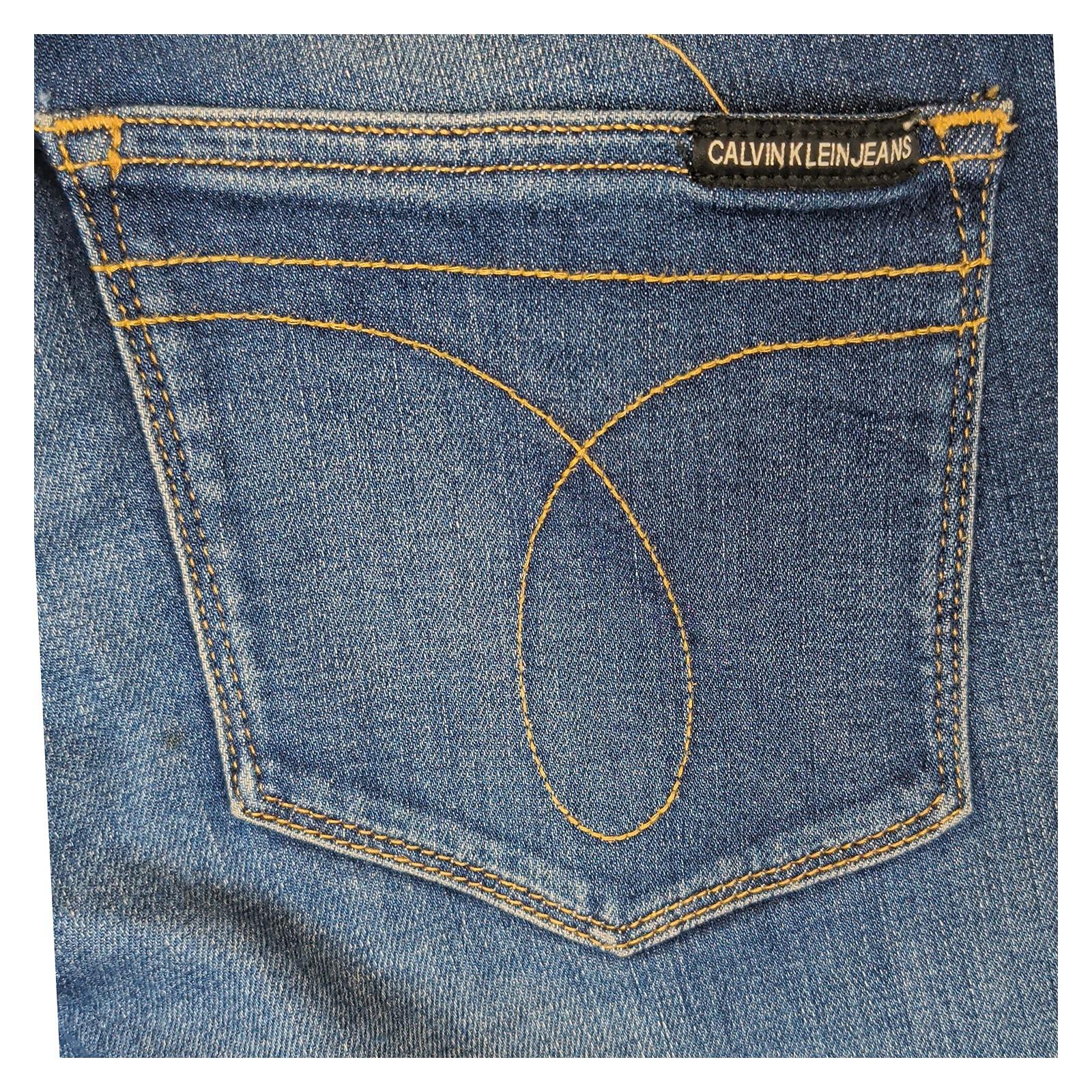 Calvin Klein Jeans Womens W28 L30 Mid Blue Distressed Skinny Denim Stretch by Calvin Klein – | RewearableUK