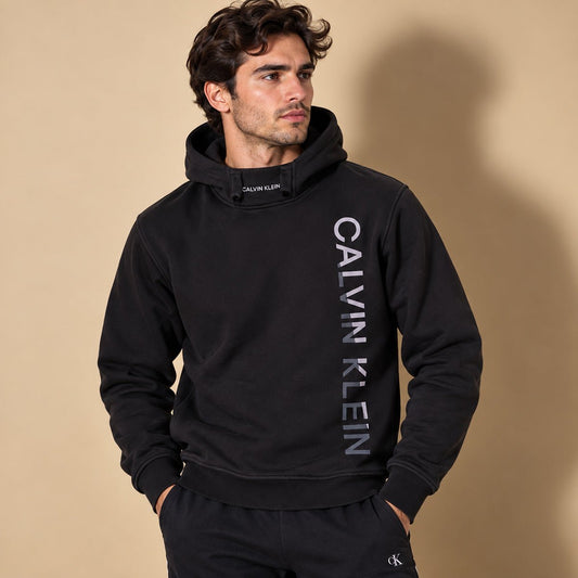 Calvin Klein Men's Hoodie Medium Black Logo Print – Sweater & Hoodie product photo 1 | RewearableUK