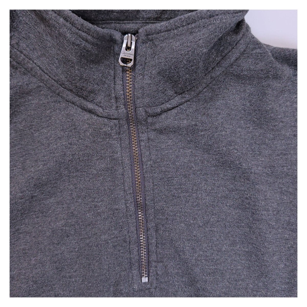 Calvin Klein Men's Sweatshirt Regular M Grey Half Zip 100% Cotton – product photo 3 | RewearableUK