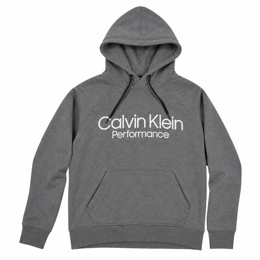 Calvin Klein Performance Grey Marl Pullover Hoodie Logo Sweatshirt Size M – product photo 1 | RewearableUK