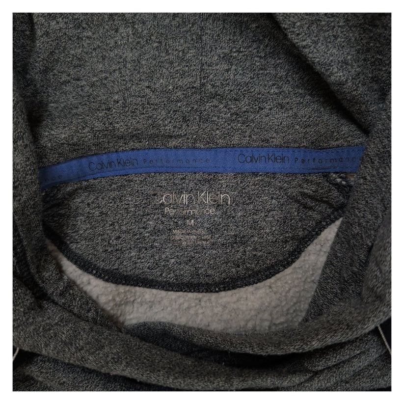Calvin Klein Performance Grey Marl Pullover Hoodie Logo Sweatshirt Size M – product photo 5 | RewearableUK