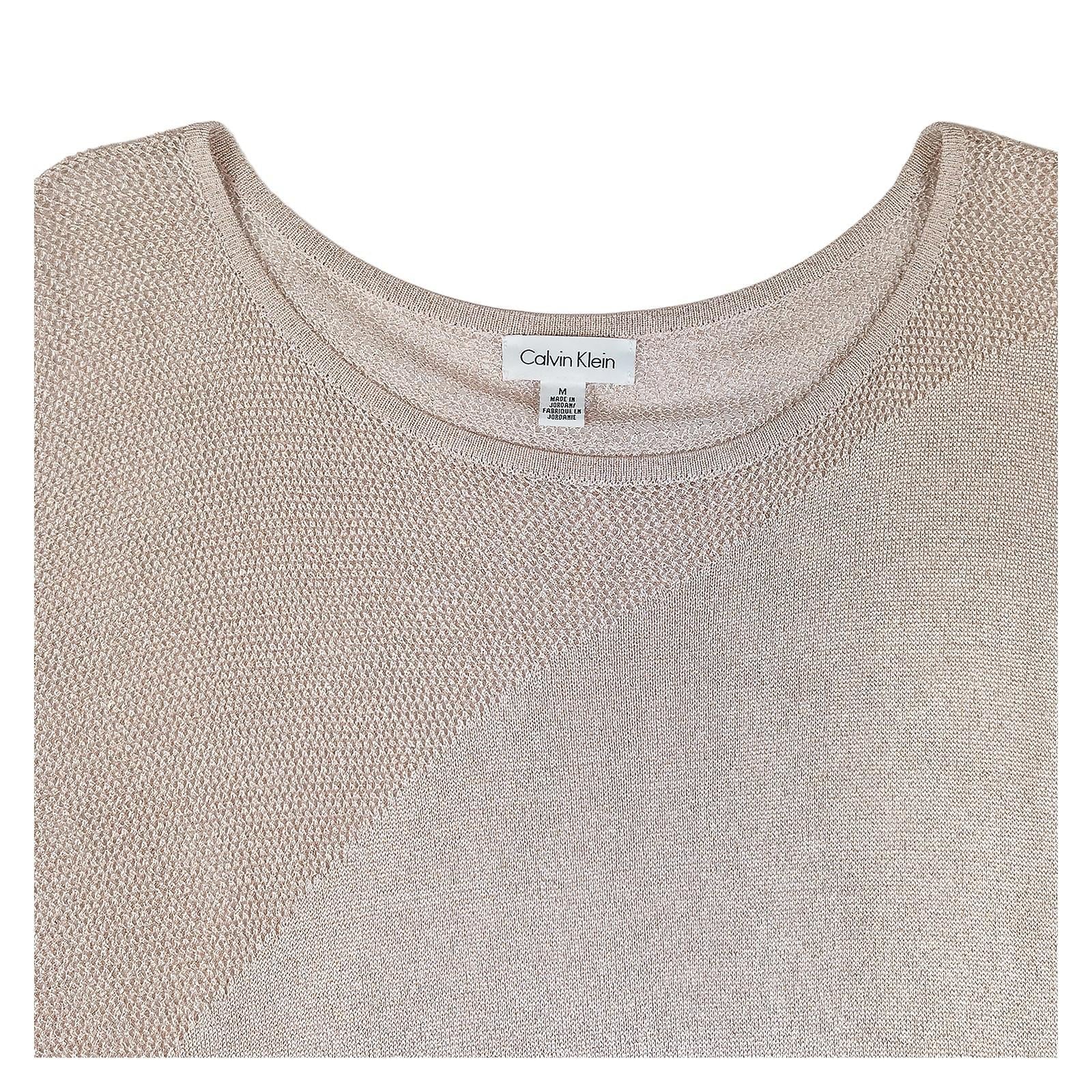 Calvin Klein Top Womens M Pink Gold Metallic Knit Dolman Sleeve Jumpe by Calvin Klein – | RewearableUK