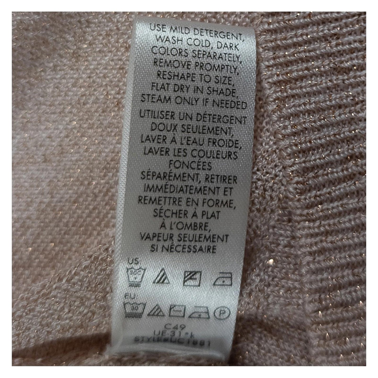 Calvin Klein Top Womens M Pink Gold Metallic Knit Dolman Sleeve Jumpe by Calvin Klein – | RewearableUK