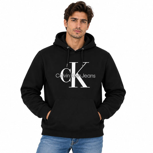 Calvin Klein Unisex Jeans Black CK Logo Hoodie S Cotton Long Sleeve – Hoodie product photo 1 | RewearableUK