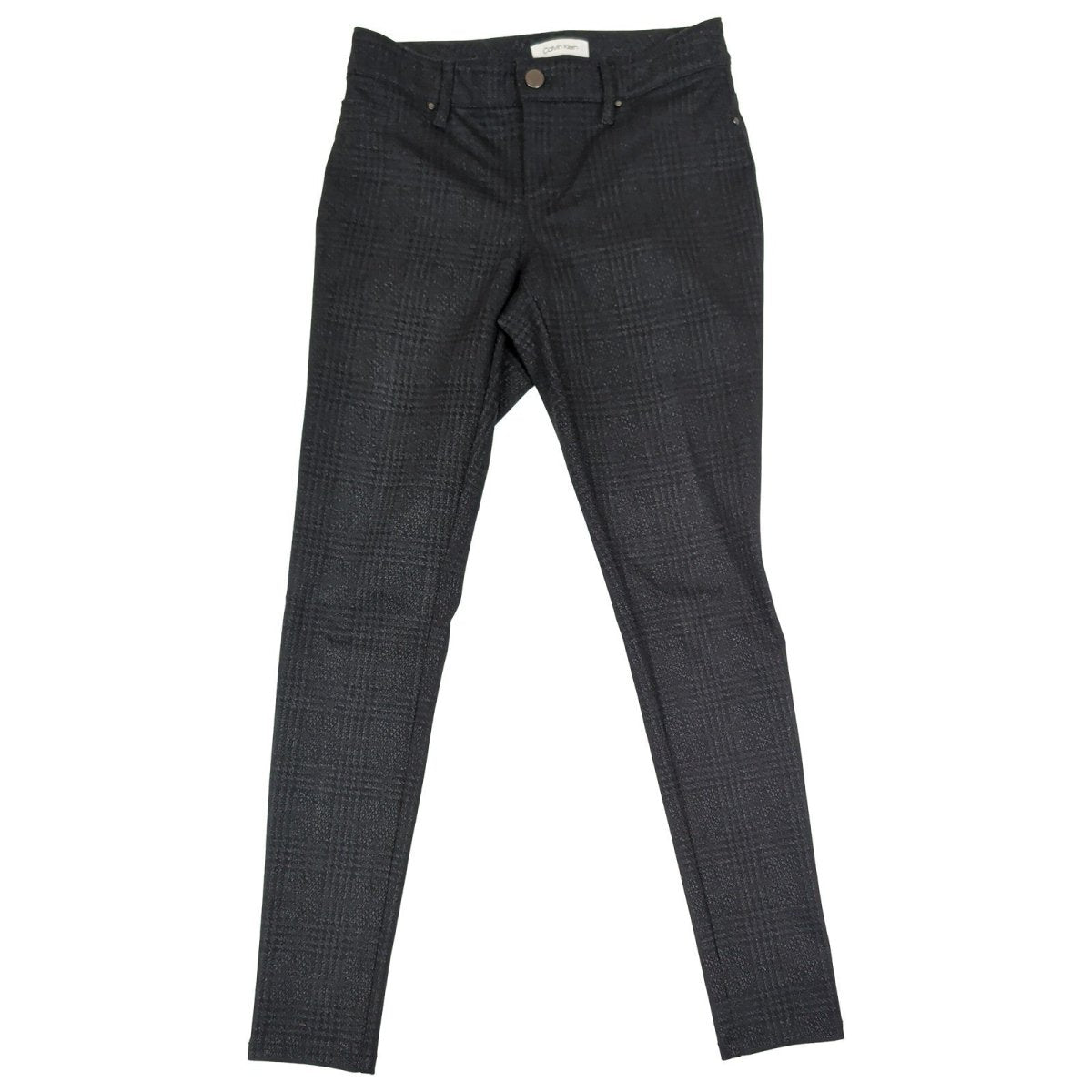 Calvin Klein Women's Black Patterned Skinny Trousers Size 2 Stretch Pants by Calvin Klein – | RewearableUK