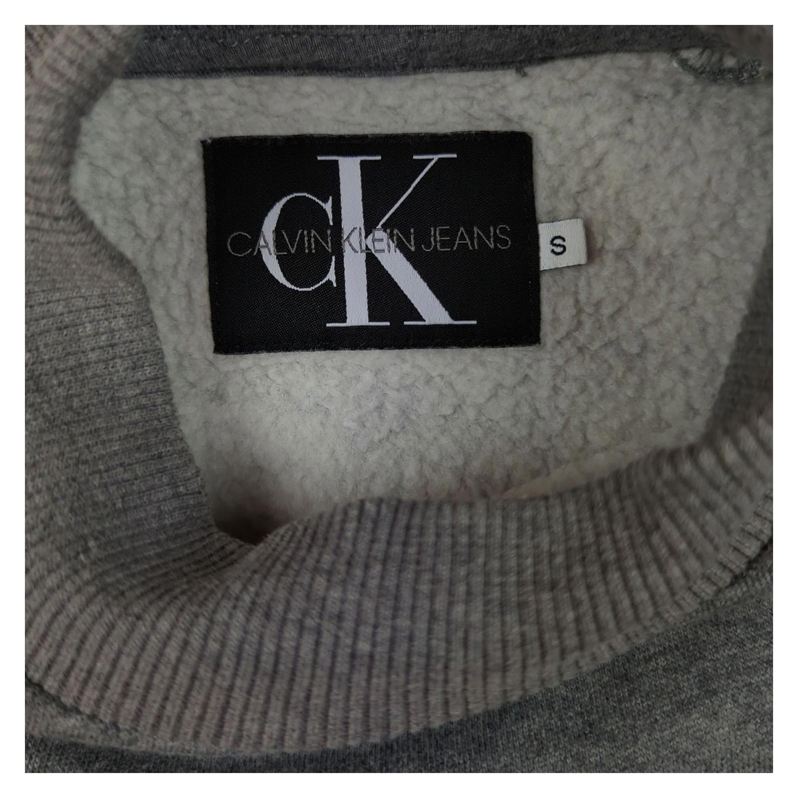 Calvin Klein Calvin Klein Women’s Grey Crew Neck Sweater S Cotton Blend Classic Designer Pull Sweater & Hoodie RewearableUK