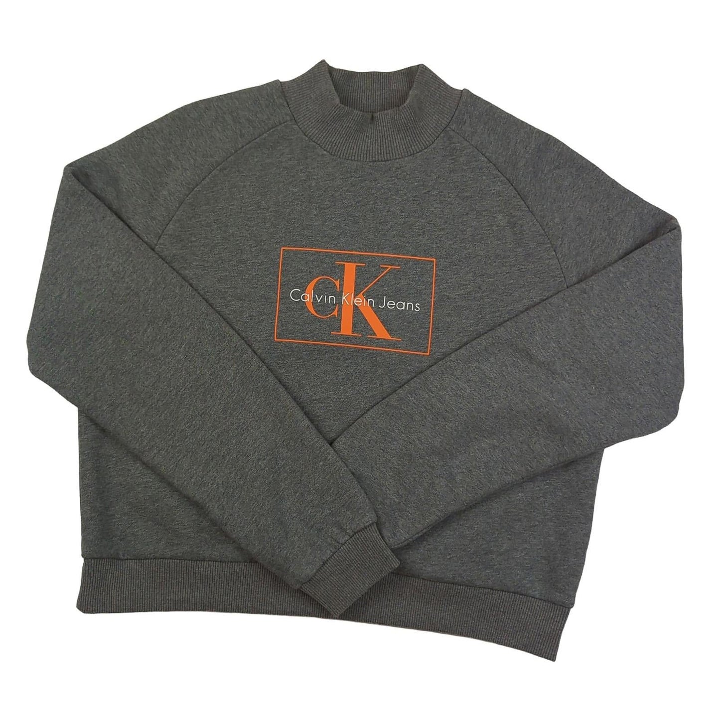 Calvin Klein Calvin Klein Women’s Grey Crew Neck Sweater S Cotton Blend Classic Designer Pull Sweater & Hoodie RewearableUK