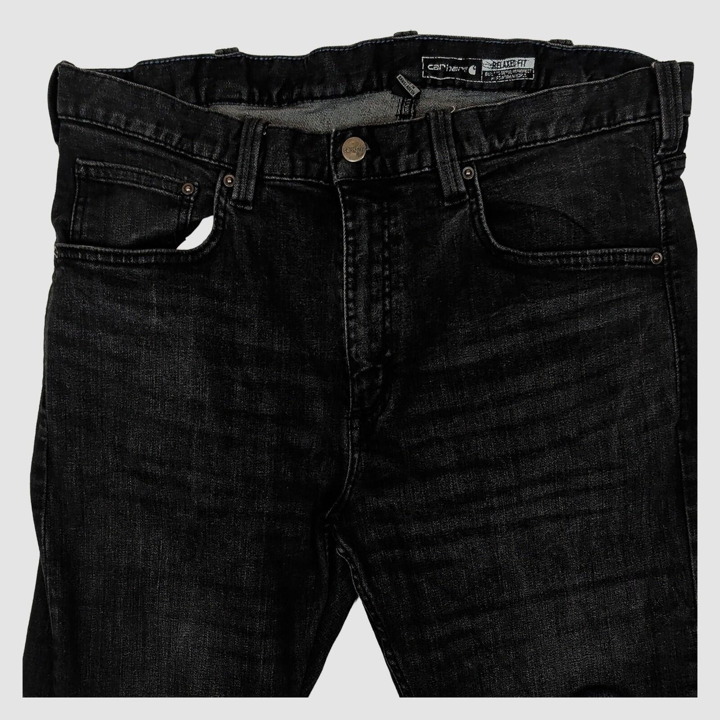 carhartt bd2804 - m rugged flex relaxed fit black denim jeans mens size 36x32 by Carhartt – JEANS | RewearableUK