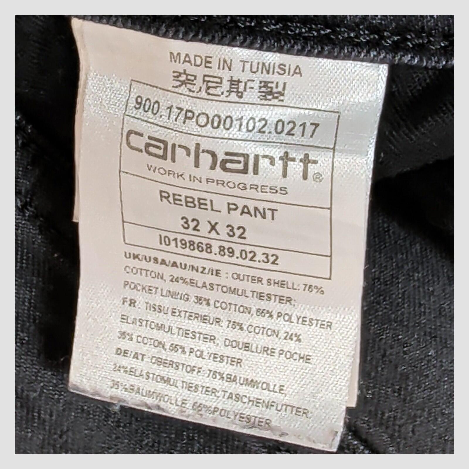 carhartt wip rebel pant black faded denim jeans size 32 x 32 mens slim fit pants by Carhartt – JEANS | RewearableUK