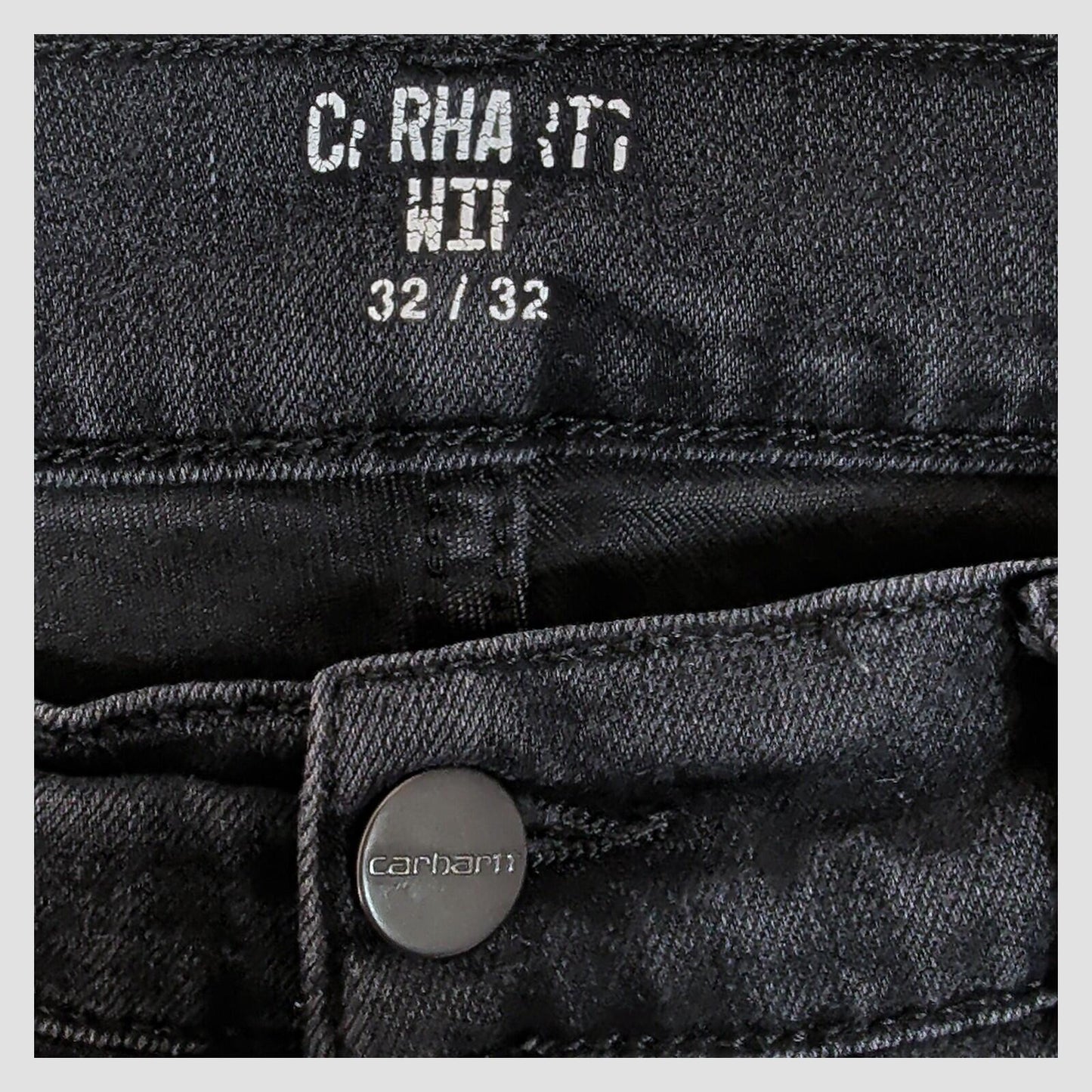 carhartt wip rebel pant black faded denim jeans size 32 x 32 mens slim fit pants by Carhartt – JEANS | RewearableUK