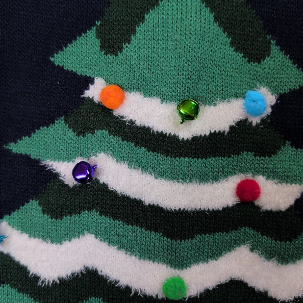 Cedar Wood State Women's Christmas Tree Jumper S Navy – product photo 3 | RewearableUK