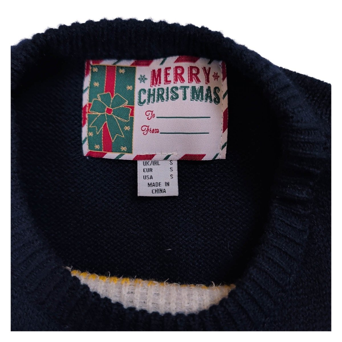 Cedar Wood State Women's Christmas Tree Jumper S Navy – product photo 4 | RewearableUK