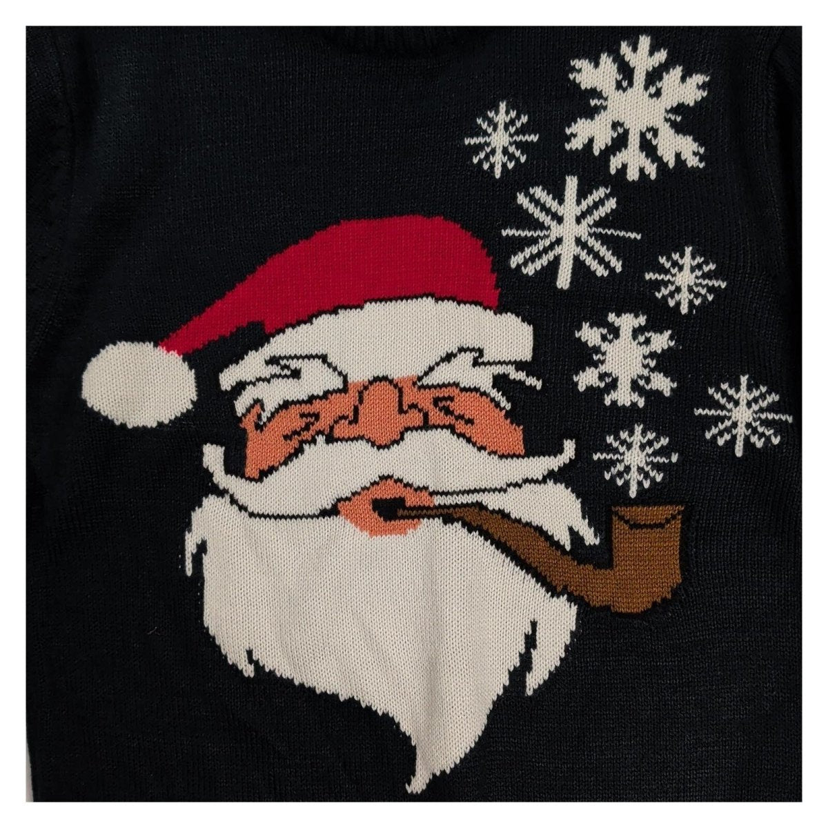 Cedarwood State Men's Christmas Jumper M Black Santa Pipe Snowflake Xmas Knit – product photo 2 | RewearableUK