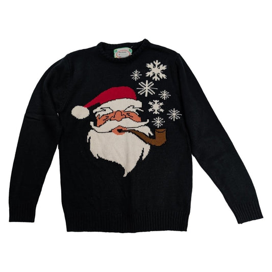 Cedarwood State Men's Christmas Jumper M Black Santa Pipe Snowflake Xmas Knit – product photo 1 | RewearableUK