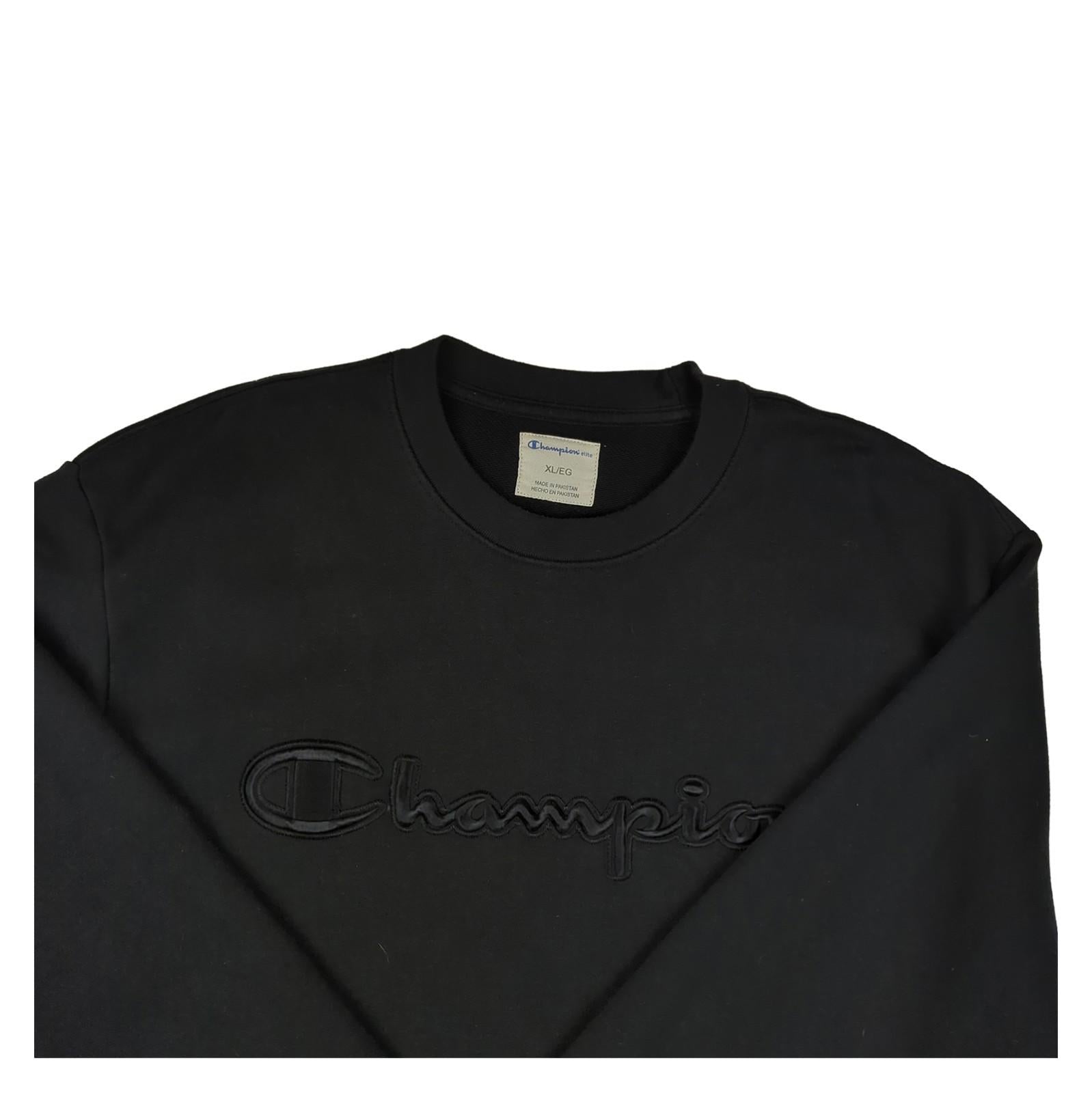 Champion Champion Black Cotton Sweatshirt Men’s XL Regular Fit Jumper SWDSW16 Sweater & Hoodie RewearableUK