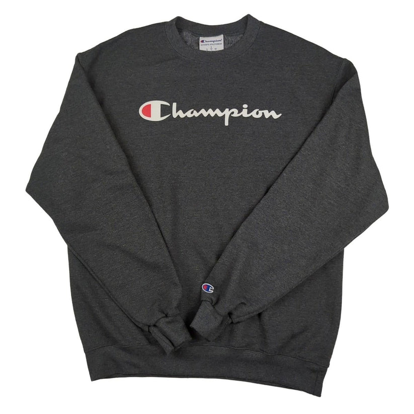 Champion Champion Grey Logo Sweatshirt Men’s L Long Sleeve Eco Regular Fit SWDSW20CH Sweater & Hoodie RewearableUK