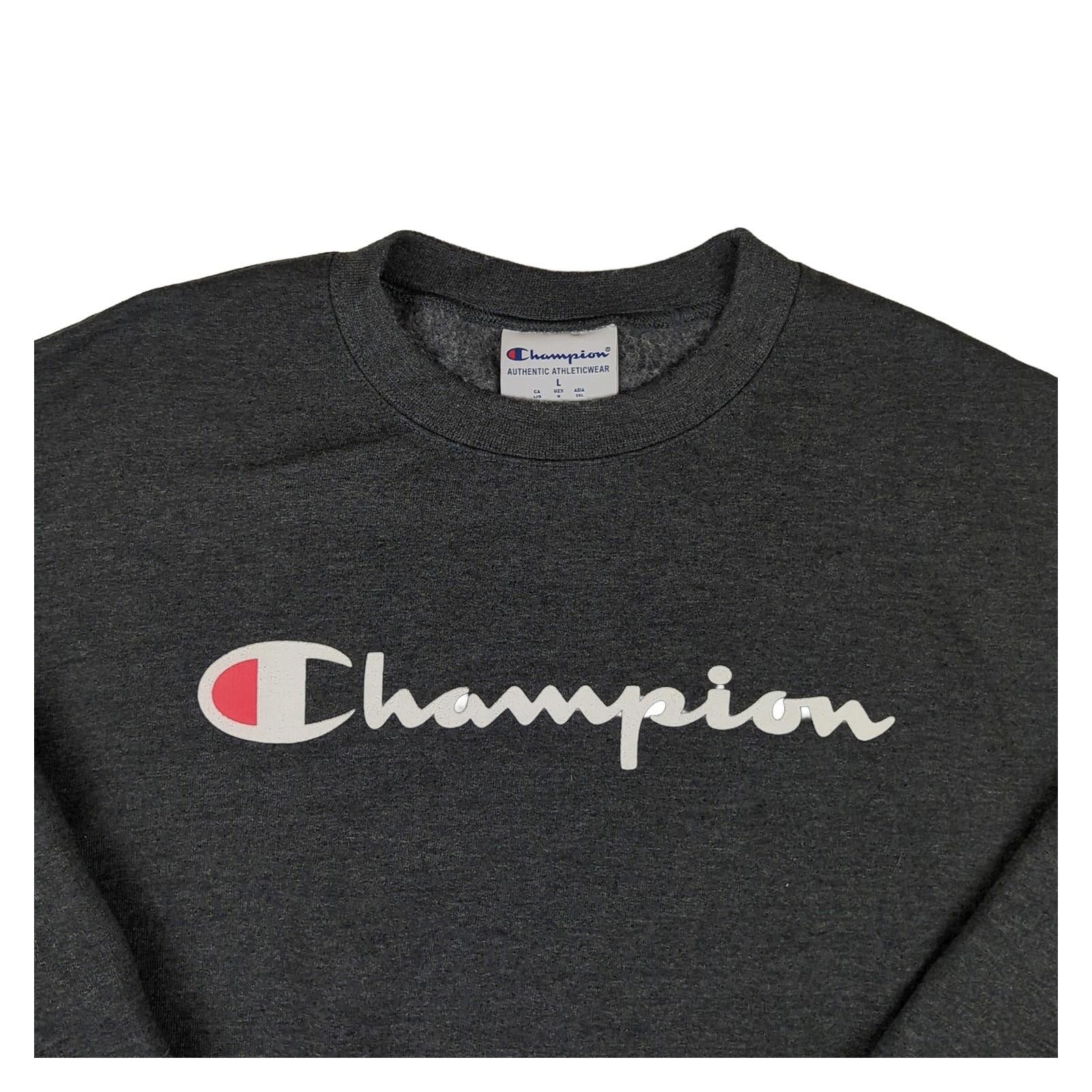 Champion Champion Grey Logo Sweatshirt Men’s L Long Sleeve Eco Regular Fit SWDSW20CH Sweater & Hoodie RewearableUK