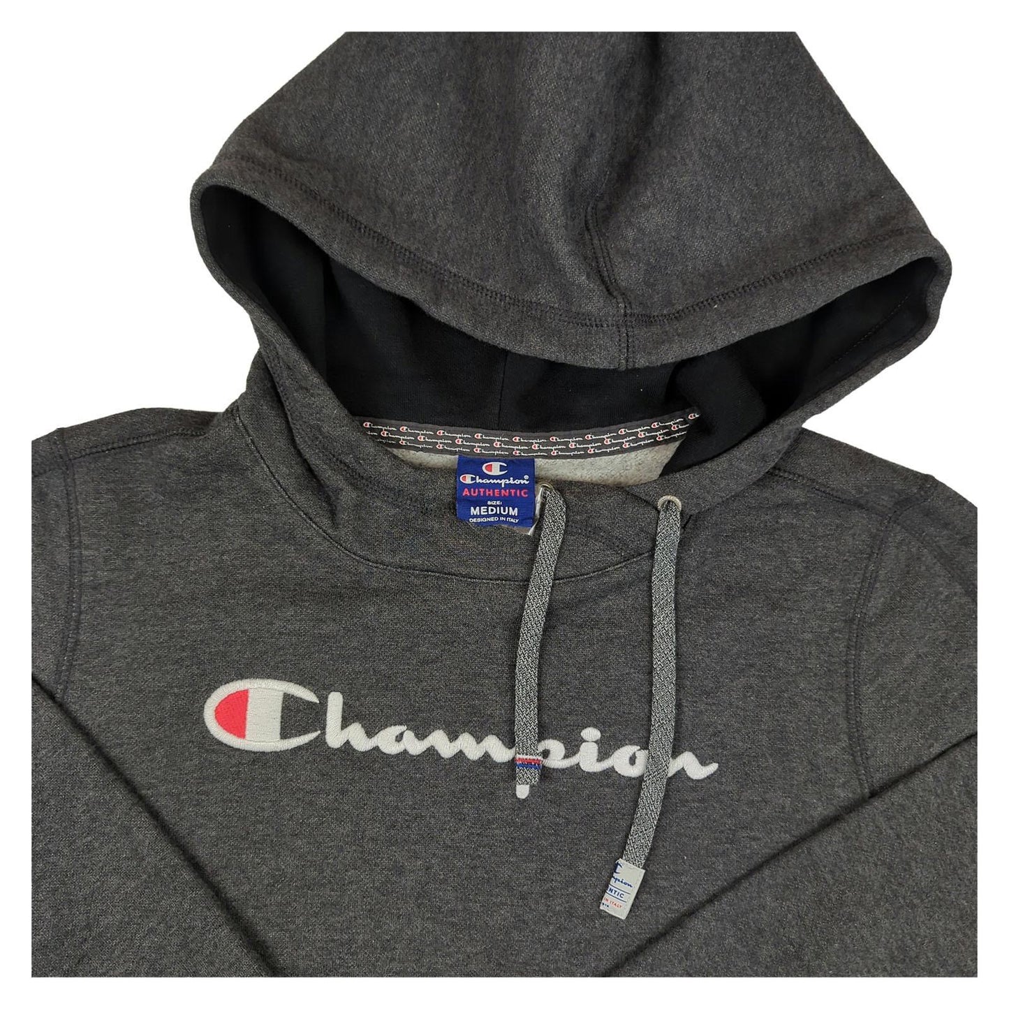 Champion Champion Men’s Grey Hoodie Size M Regular Fit Cotton - Poly Hooded Sweatshirt Sweater & Hoodie RewearableUK