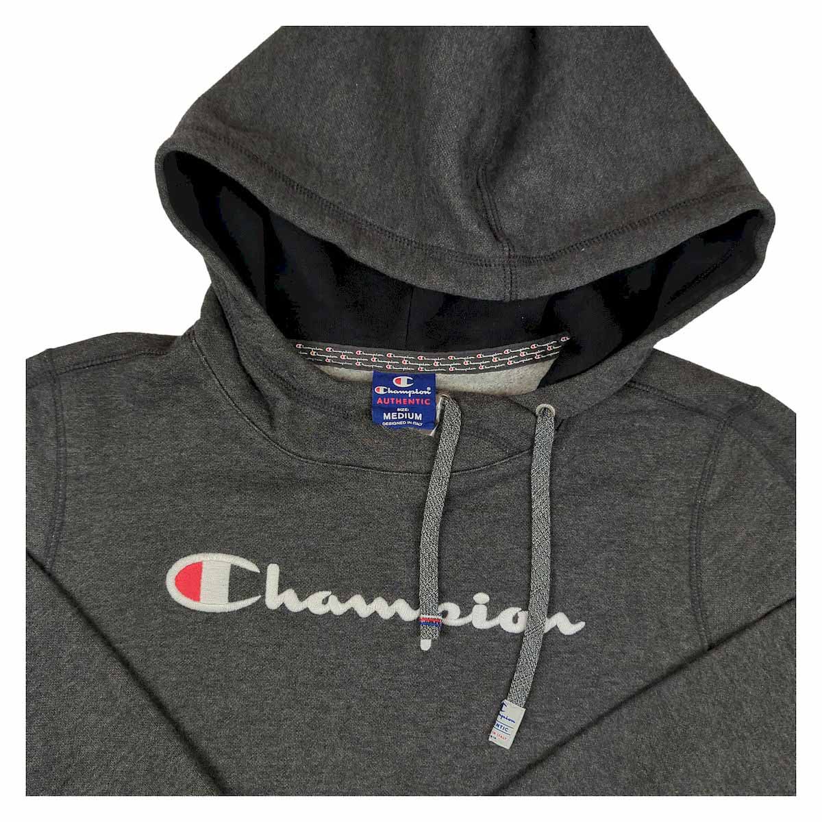 Champion Men’s Grey Hoodie Size M Regular Fit Cotton-Poly Hooded Sweatshirt by Champion – Sweater & Hoodie | RewearableUK