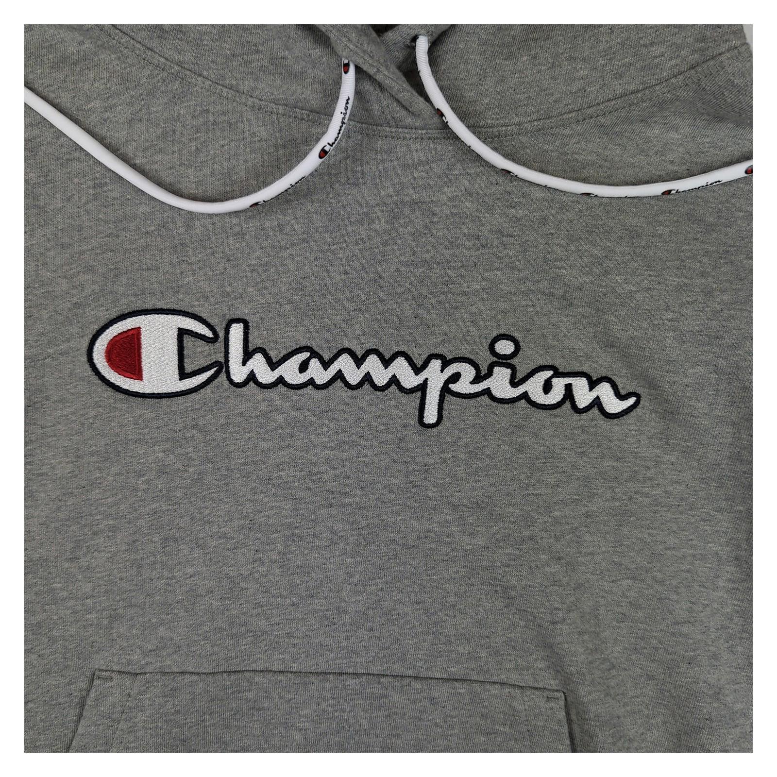 Champion Champion Men's Hoodie Grey Pullover Size M – Athletic Gym Sweatshirt Excellent Sweater & Hoodie RewearableUK