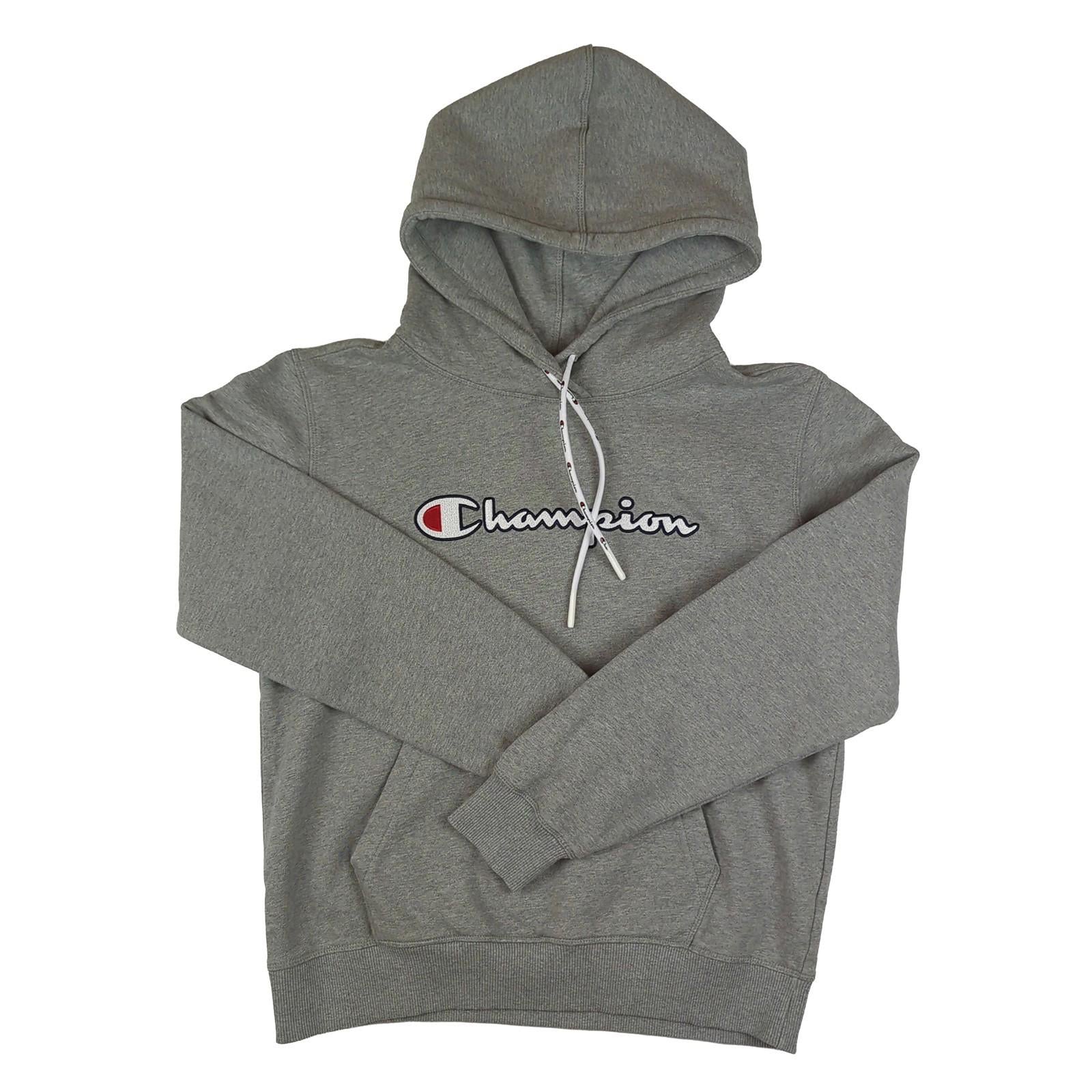Champion Champion Men's Hoodie Grey Pullover Size M – Athletic Gym Sweatshirt Excellent Sweater & Hoodie RewearableUK