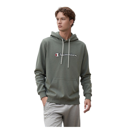 Champion Champion Men's Hoodie Grey Pullover Size M – Athletic Gym Sweatshirt Excellent Sweater & Hoodie RewearableUK
