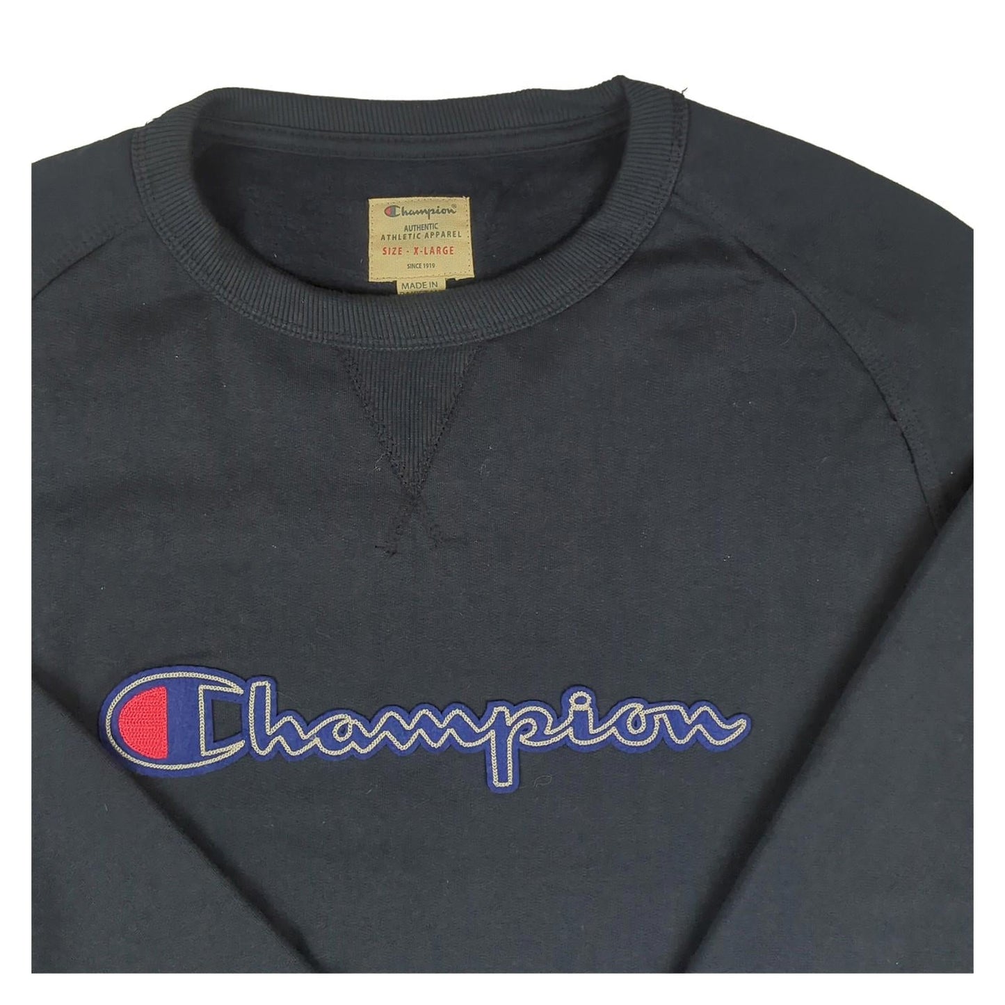 Champion Champion Mens Sweatshirt XL Blue Jumper Pullover Long Sleeve Cotton Vintage Top Sweater & Hoodie RewearableUK